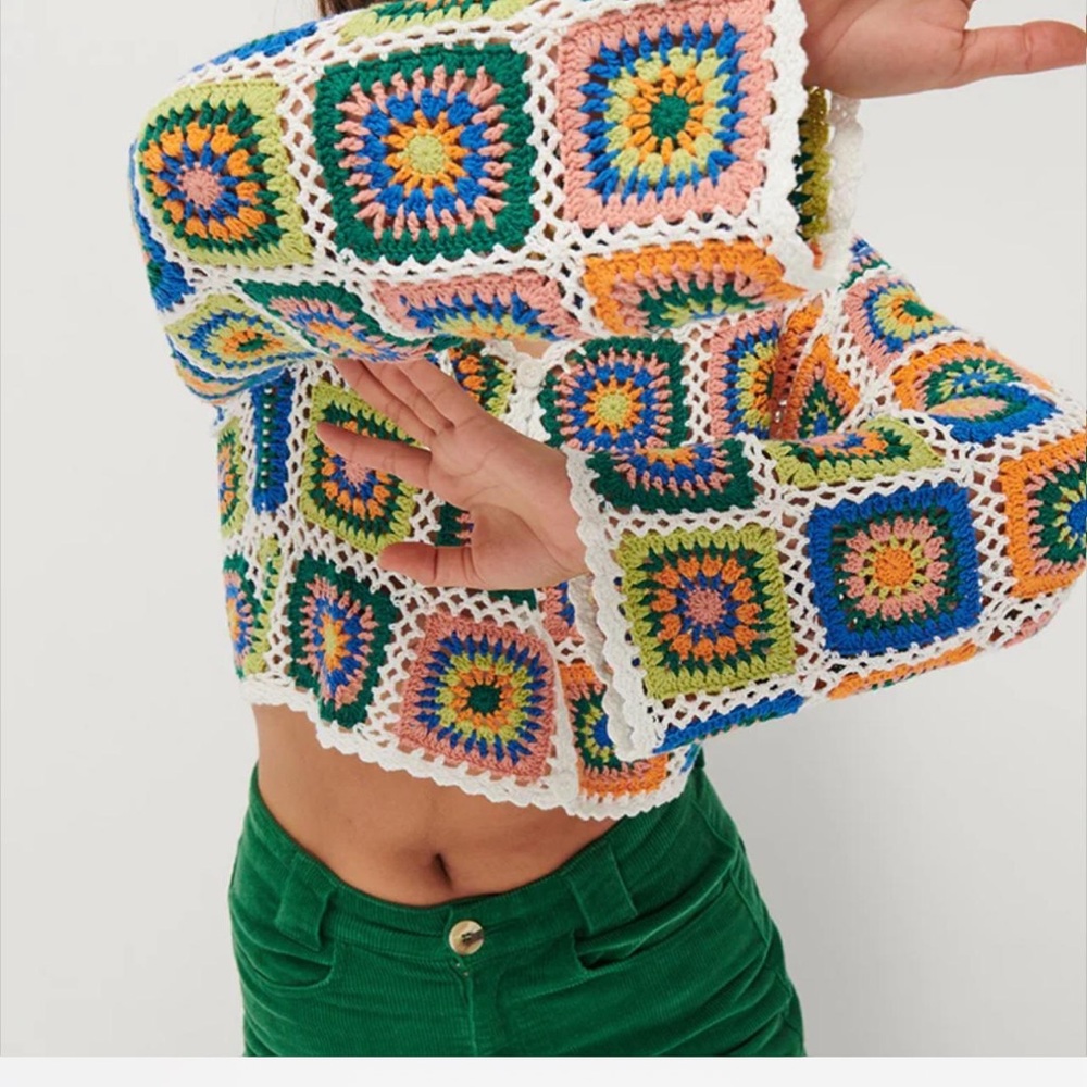 Colorful Crochet Sweater - Picture 2 of 4